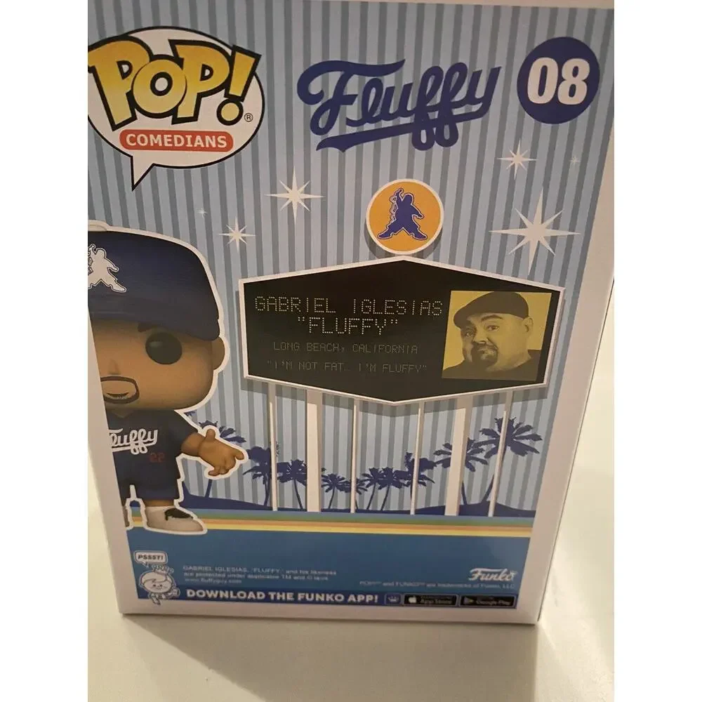 Funko Pop! Gabriel Iglesias Stadium Fluffy Blue Dodger SIGNED Autographed